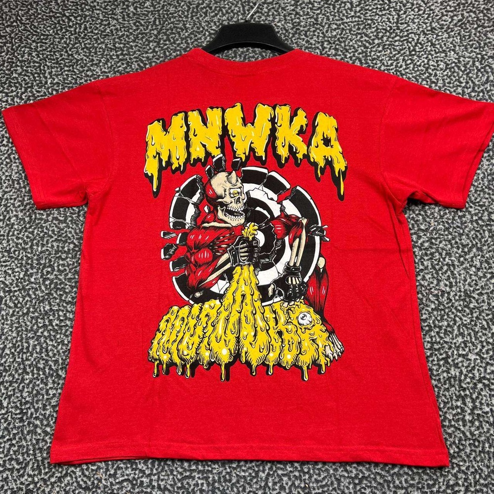 Mishka MNWKA Skull Graphic Shirt Men Medium Red Short Sleeve Cotton New M